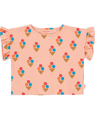 Tiny Cottons Maglietta Maniche Corte Ice Cream - Papaya - Cotone Pima T-shirt