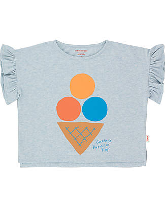 Tiny Cottons Maglietta Maniche Corte in Cotone - Ice Cream Frills - Celeste T-shirt