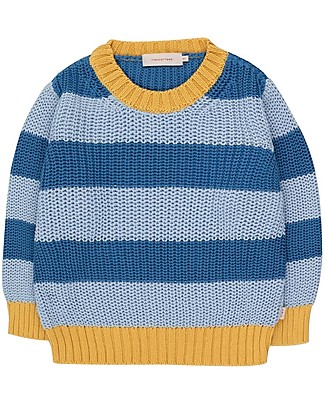 Tiny Cottons Maglione a Righe - Celeste / Blu lilla - 100% Cotone Maglioni