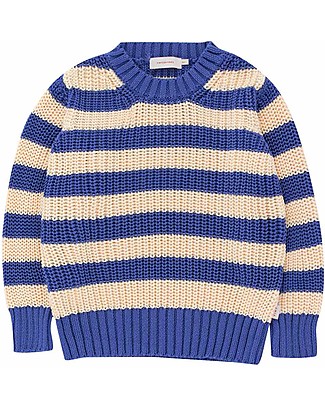 Tiny Cottons Maglione a Righe - Iris Blu/Crema - 100% Cotone Maglioni
