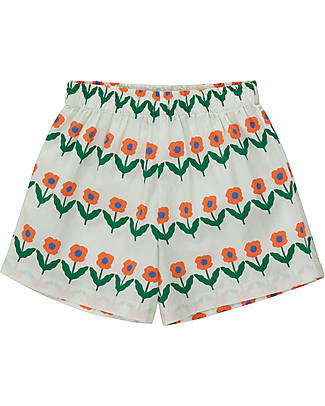 Tiny Cottons Pantaloncini Corti Flowerbeds - Bianco - 100% Cotone Pantaloni Corti
