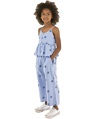Tiny Cottons Pantalone Ampio Sole, Blu - 100% Lyocell Pantaloni Lunghi