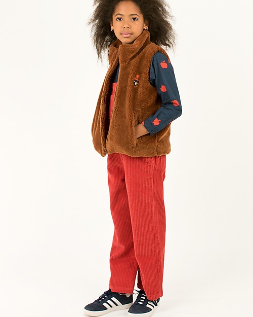 Tiny Cottons Pantalone di Velluto a Coste, Bordeaux Pantaloni Lunghi