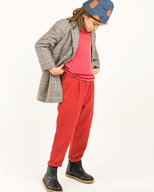 Tiny Cottons Pantalone di Velluto a Coste, Bordeaux Pantaloni Lunghi