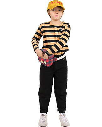 Tiny Cottons Pantalone Jeans Lungo Taglio Ampio - Nero Jeans Lunghi