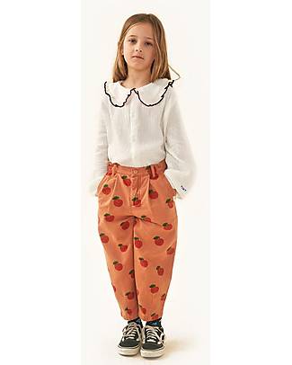 Tiny Cottons Pantaloni a Quadri con Pince - Mele - Mostarda/Blu - 100% Cotone Pantaloni Lunghi