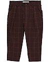 Tiny Cottons Pantaloni Flanella con Pinces Fantasia a Griglia, Prugna Pantaloni Lunghi