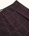 Tiny Cottons Pantaloni Flanella con Pinces Fantasia a Griglia, Prugna Pantaloni Lunghi