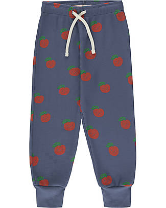 Tiny Cottons Pantaloni Tuta Mele - Blu Chiaro/Rosso Intenso Pantaloni Lunghi
