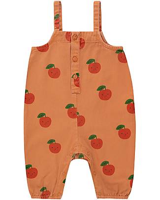 Tiny Cottons Salopette - Mele - Marrone Chiaro/Rosso Scuro - 100% Cotone Salopette