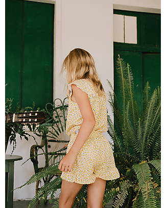 Tiny Cottons Shorts con Balze Oleandri - Crema Chiaro - 100% Lyocell Pantaloni Corti