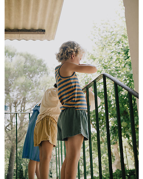 Tiny Cottons Shorts con Coulisse - Verde Acqua - 100% Cotone Pantaloni Corti