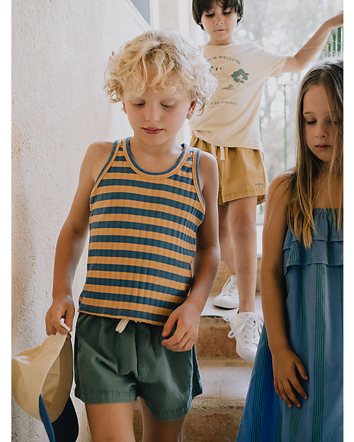 Tiny Cottons Shorts con Coulisse - Verde Acqua - 100% Cotone Pantaloni Corti