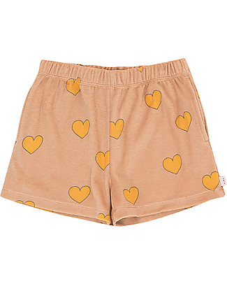 Tiny Cottons Shorts Cuori, Nude/Giallo - 100% Cotone Pima Pantaloni Corti