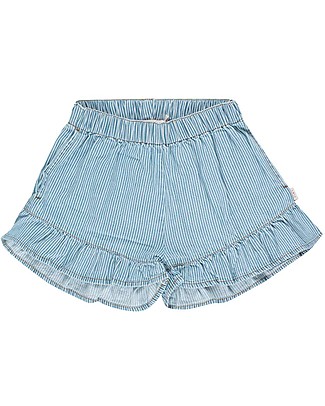 Tiny Cottons Shorts Jeans con Volant - Righe - 100% Cotone Pantaloni Corti