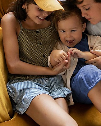 Tiny Cottons Shorts Jeans con Volant - Righe - 100% Cotone Pantaloni Corti