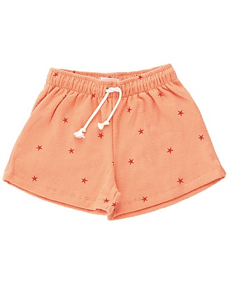 Tiny Cottons Shorts Stelle Marine - Papaya/Rosso - Cotone Pima Pantaloni Corti
