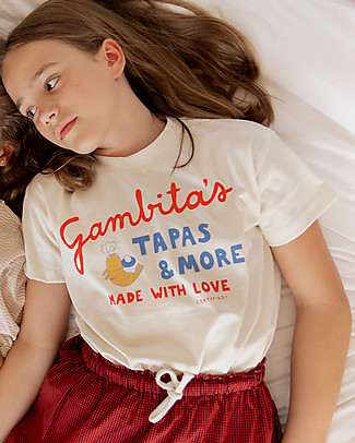 Tiny Cottons T-shirt Gambita's - Bianco/Rosso - 100% Cotone Pima T-Shirt e Canotte