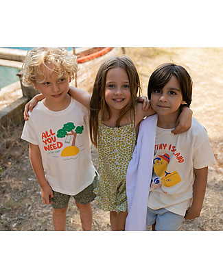 Tiny Cottons T-shirt My Tiny Island - Crema Chiaro - 100% Cotone Bio T-shirt