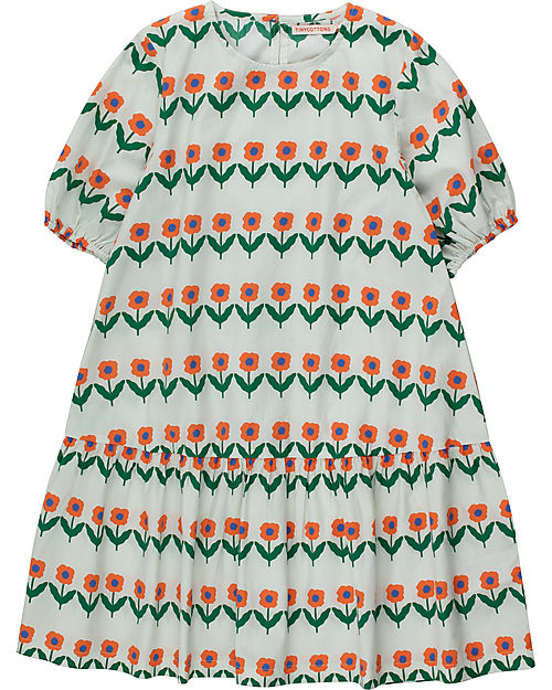 Tiny Cottons Vestito Maniche Corte Flowerbeds - Bianco - 100% Cotone Vestiti_