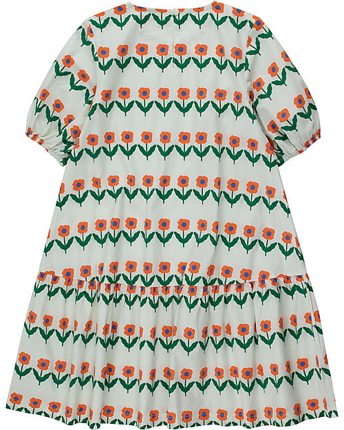 Tiny Cottons Vestito Maniche Corte Flowerbeds - Bianco - 100% Cotone Vestiti_