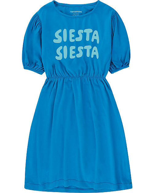 Tiny Cottons Vestito Maniche Corte Siesta - Blu Lapislazzuli - Cotone Bio GOTS Vestiti_