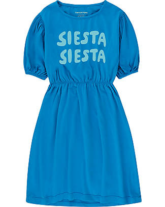 Tiny Cottons Vestito Maniche Corte Siesta - Blu Lapislazzuli - Cotone Bio GOTS Vestiti_