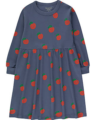 Tiny Cottons Vestito Maniche Lunghe Mele - Blu Chiaro/Rosso Intenso Vestiti_