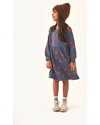 Tiny Cottons Vestito Maniche Lunghe Mele - Blu Chiaro/Rosso Intenso Vestiti_