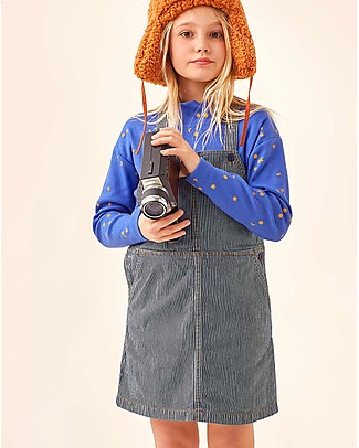 Tiny Cottons Vestito Salopette a Strisce - Blu Denim - 100% Cotone - Bellissimo e Comodissimo Vestiti_