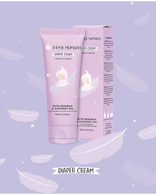 Tiny Humans Baby Crema Cambio, Cera d'Api e Cocco- 75 ml Crema Cambio Pannolino