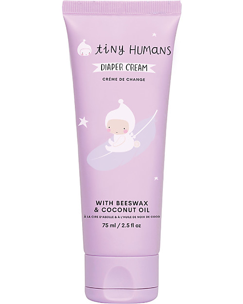 Tiny Humans Baby Crema Cambio, Cera d'Api e Cocco- 75 ml Crema Cambio Pannolino