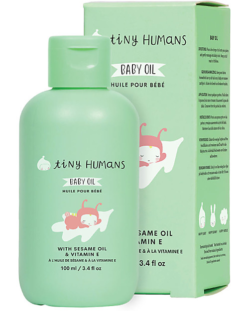 Tiny Humans Baby Olio Corpo Massaggio, Vitamina E e Olio di Sesamo - 100 ml Creme ed Olii Baby