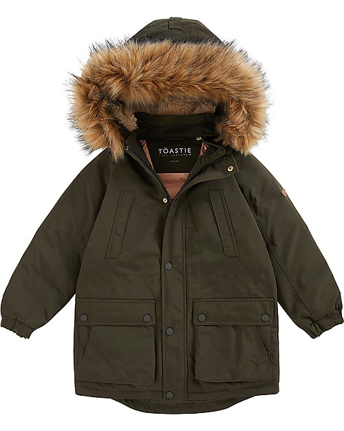 Toastie Kids Parka North Star - Oliva - Waterproof e Imbottito in Piuma Sorona Eco-Friendly Cappotti
