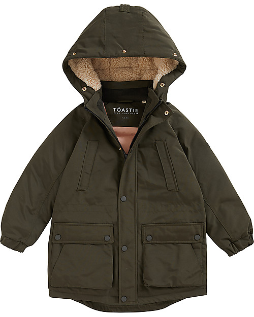 Toastie Kids Parka North Star - Oliva - Waterproof e Imbottito in Piuma Sorona Eco-Friendly Cappotti