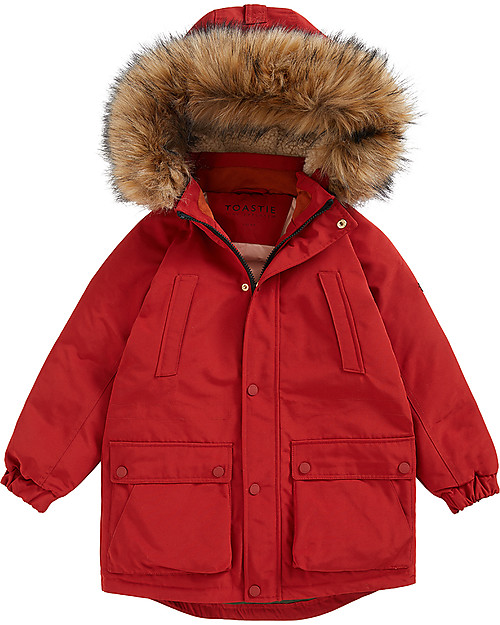 Toastie Kids Parka North Star - Rosso - Waterproof e Imbottito in Piuma Sorona Eco-Friendly Cappotti
