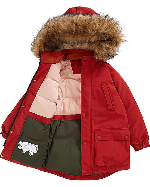 Toastie Kids Parka North Star - Rosso - Waterproof e Imbottito in Piuma Sorona Eco-Friendly Cappotti