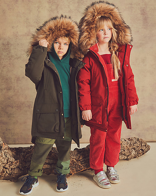 Toastie Kids Parka North Star - Rosso - Waterproof e Imbottito in Piuma Sorona Eco-Friendly Cappotti