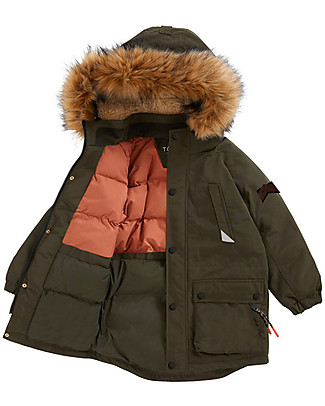 Toastie Kids Parka Wild North Star - Antique Olive&Rust - Waterproof e Imbottito in Piuma Sorona Eco-Friendly Cappotti