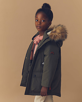 Toastie Kids Parka Wild North Star - Antique Olive&Rust - Waterproof e Imbottito in Piuma Sorona Eco-Friendly Cappotti