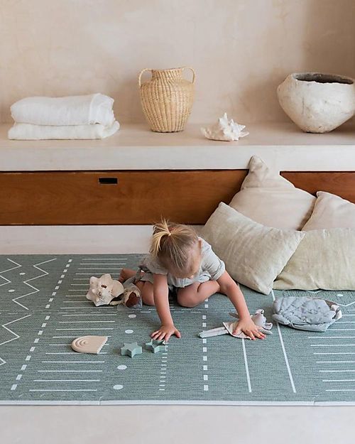 Toddlekind Prettier Playmats - Tappeto Gioco - Berber - Moss - 120x180 cm -  Include 6 Riquadri! unisex (bambini)