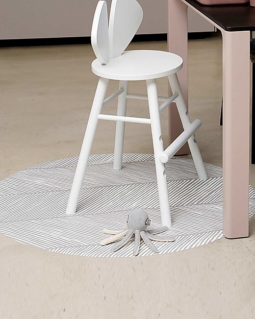 Toddlekind Splat Mats - Tappeto Impermeabile Multiuso - Righe - Grigio - 105 cm - Perfetto Sotto al Seggiolone! Tappeti per Seggiolone