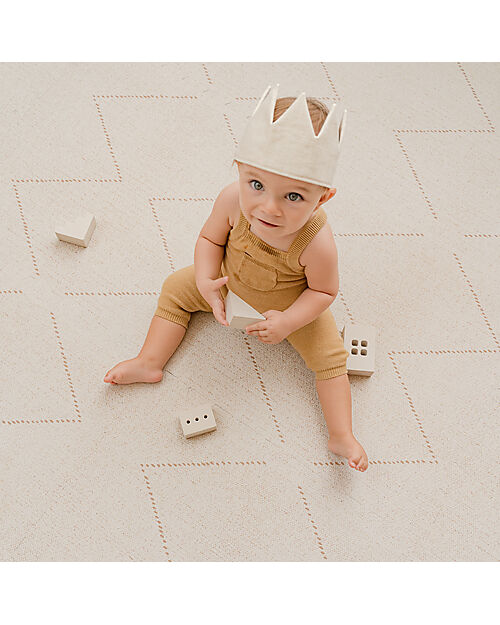 Toddlekind Tappeto Gioco - Collezione Tulum - Bone - 120x180 cm - Include 6 Riquadri! Tappeti Puzzle