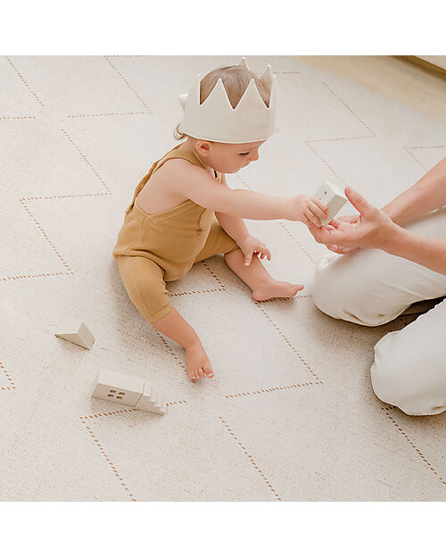 Toddlekind Tappeto Gioco - Collezione Tulum - Bone - 120x180 cm - Include 6 Riquadri! Tappeti Puzzle