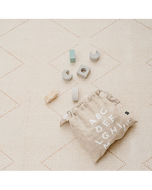 Toddlekind Tappeto Gioco - Collezione Tulum - Bone - 120x180 cm - Include 6 Riquadri! Tappeti Puzzle