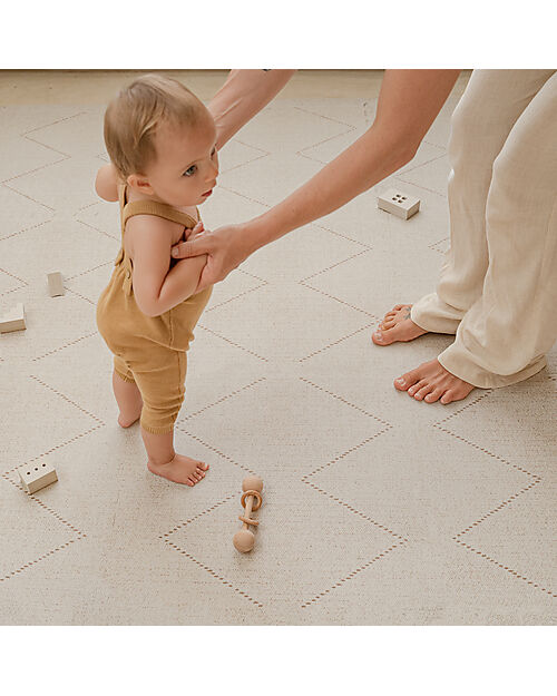 Toddlekind Tappeto Gioco - Collezione Tulum - Bone - 120x180 cm - Include 6 Riquadri! Tappeti Puzzle
