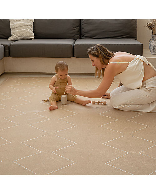 Toddlekind Tappeto Gioco - Collezione Tulum - Sandstone - 120x180 cm - Include 6 Riquadri! Tappeti Puzzle