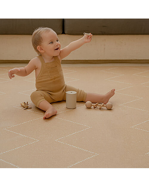Toddlekind Tappeto Gioco - Collezione Tulum - Sandstone - 120x180 cm - Include 6 Riquadri! Tappeti Puzzle