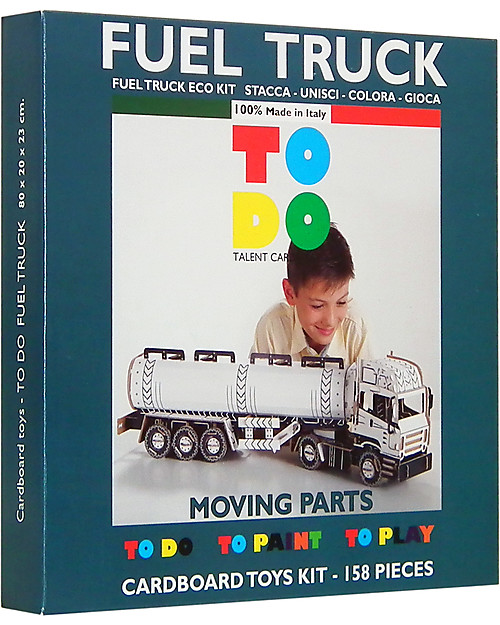 ToDo Gioco da Costruire in Cartone Livello Teacher, Camion Cisterna 158 pezzi - Ecologia e divertimento! Giochi Creativi
