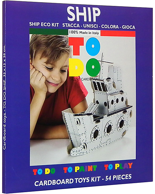 ToDo Gioco da Costruire in Cartone Livello Would-Be, Nave 54 pezzi - Ecologia e divertimento! Giochi Creativi